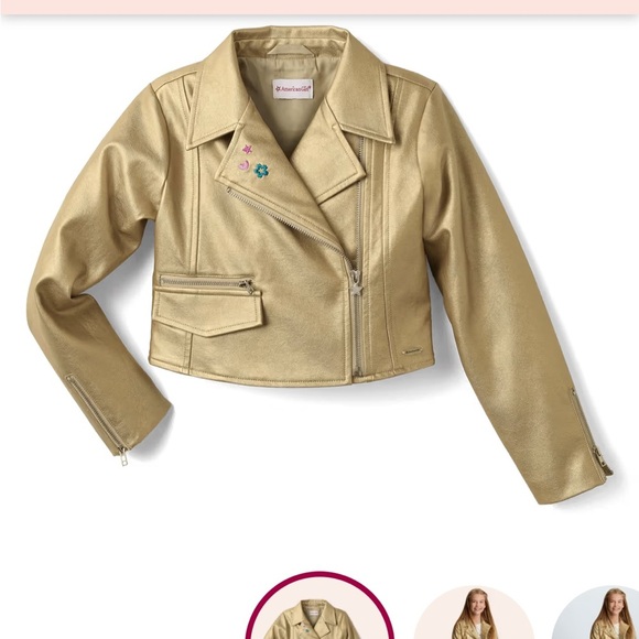 American Girl Other - Gold Moto Jacket for Girls- American Girl